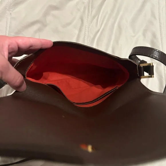 LV Tango Brown Slap Damier Ebene Long Shoulder Musette Bag - Picture 6 of 10